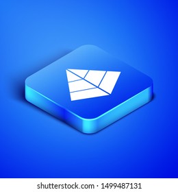 Isometric Egypt pyramids icon isolated on blue background. Symbol of ancient Egypt. Blue square button. Vector Illustration
