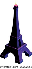 isometric eiffel tower in paris