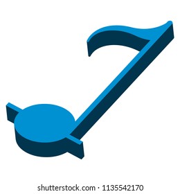 Isometric eighth musical note