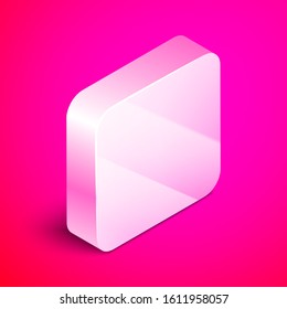Isometric Electric razor blade for men icon isolated on pink background. Electric shaver. Silver square button. Vector Illustration
