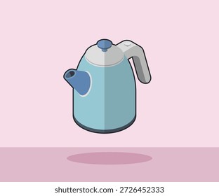 Ilustração do vetor da chaleira elétrica isométrica mostrando um aparelho de cozinha moderno, perfeito para os conceitos de casa, cozinha, bebida e design doméstico.