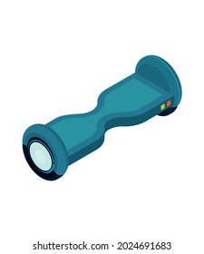 Isometric electric transport ecology friendly vehicle composition with isolated image of hoverboard vector illustration