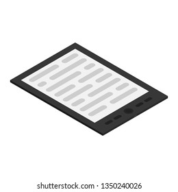 Isometric Electronic Book isolated on white background.