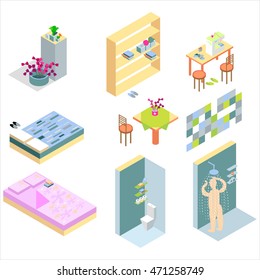 isometric elements flat