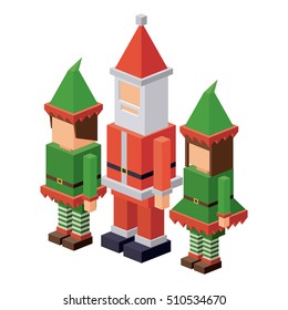 Isometric elf and santa design