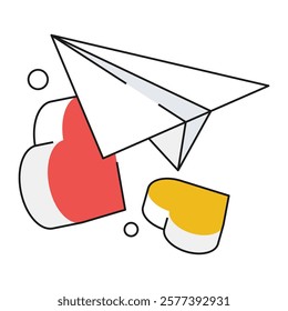 Isometric email envelope with heart attachment, great for modern messaging platforms, e-cards, and virtual Valentine’s notes.