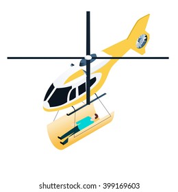 Isometric emergency helicopter