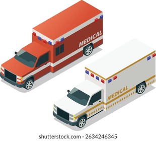 Isometric emergency medical transport vehicle