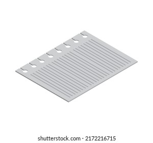 icono de papel vacío isométrico aislado