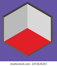 isometric empty room test vector design illustration