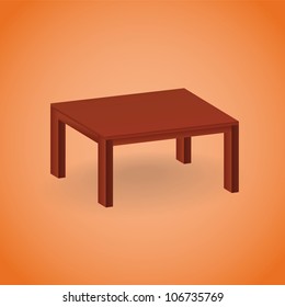 Isometric empty wooden table - illustation