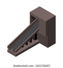 Isometric equipment for metal coal industry 3d vector illustration