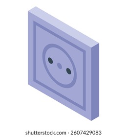 Isometric european power socket providing electricity on white background