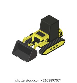 Isometrischer Bagger auf Hintergrund