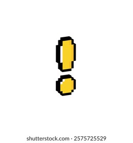 isometric exclamation mark 8 bit icon Pixel art 8-bit for game