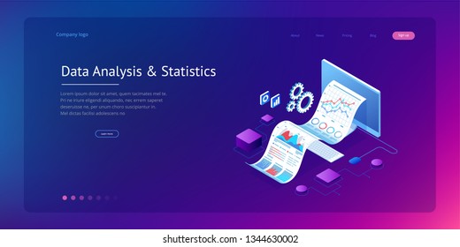 Isometric Expert team for Data Analysis, Business Statistic, Management, Consulting, Marketing. Landing page template concept. Isometric Expert team for Data Analysis, Business Statistic, Management, Consulting, Marketing. Landing page template concept.