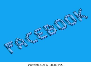 Isometric Facebook Word Concept