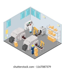 Isometric Factory Interior
Vector Production Line Manufacturing Infographic.