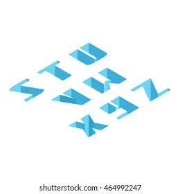 Isometric falling letters. Eps 10.