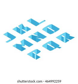 Isometric falling letters. Eps 10.