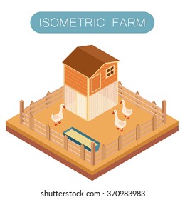 Isometric farm house for goose