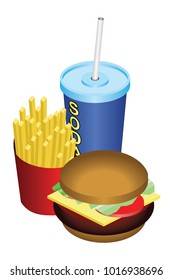 Isometric Fast Food Meal