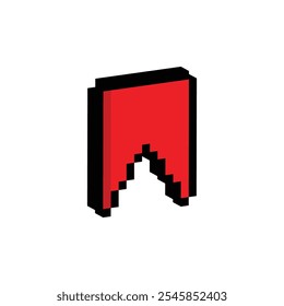 isométrico Favorito bookmark icon 8 bit, pixel art Símbolo favorito 8 bits para o logotipo do jogo.