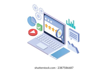 Isometric Feedback.on white background.3D design.isometric vector design Illustration.