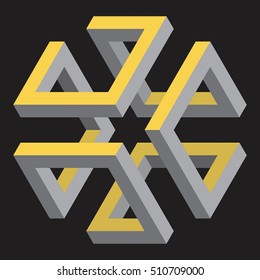 Isometric figure, space geometry, vector illustration