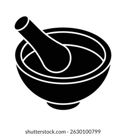 An isometric filled icon of mortar and pestle
