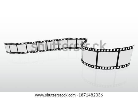 Isometric film strip. Cinema background. Realistic blank negative film frames for your element design or text. Movie template concept for festival, banner, brochure, flyer, leaflet, poster. Art design