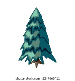 Isometric fir tree icon on white background 3d vector illustration