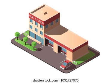Isometric fire station