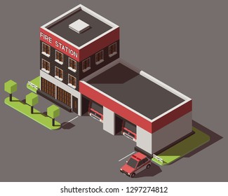 Isometric fire station