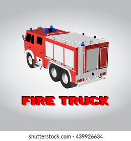 Isometric Fire Truck Icon