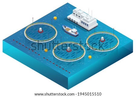 Similar – Image, Stock Photo Sea fish farm in an icelandic fjord