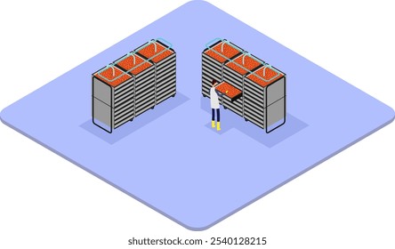 Isometric Fish Spawning Vector Image