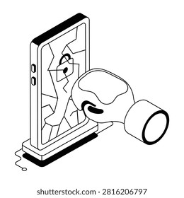 Isometric fist striking a protected login screen during a brute-force password attack.