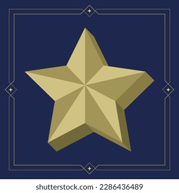 Isometric five-pointed star design, bookmark isometric flat icon. 3d vector colorful illustration. Pictogram isolated on white background. Vector stock illustration