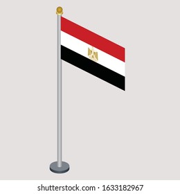 Isometric Flag of the Arab Republic of Egypt