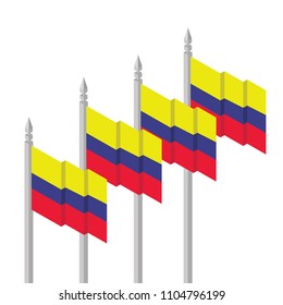 Isometric flag of Colombia