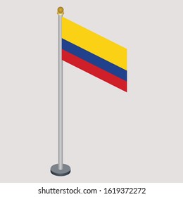 Isometric Flag of the Republic of Colombia