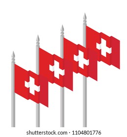 Isometric flag of Switzerland 2