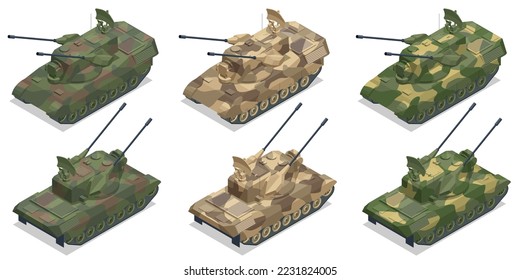 Isometric Flakpanzer Gepard, Self-propelled anti-aircraft gun. The Gepard has seen combat in the Russo-Ukrainian War.