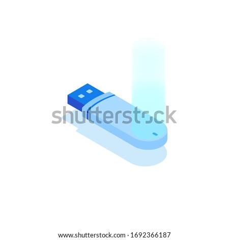Isometric flash drive on a white background. Vector illustration