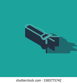 Isometric Flashlight icon isolated on green background.  Vector Illustration