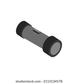 Isometric flashlight on a white background