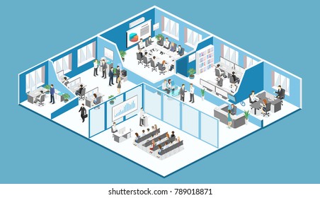 Isometric Flat 3d Abstract Office Floor Stock Vector (Royalty Free ...