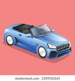 Isometric flat 3d concept luxury sports car model character illustration