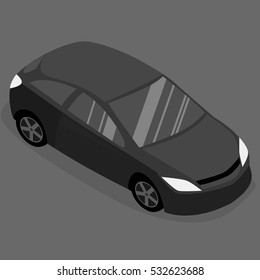 Isometric flat 3D concept vector car. Urban transport.